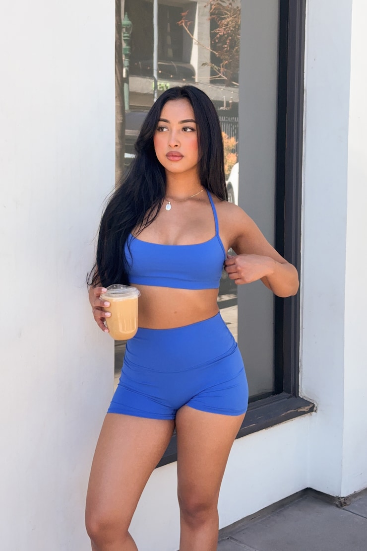 Active Y-Back Bra, Electric Blue, large