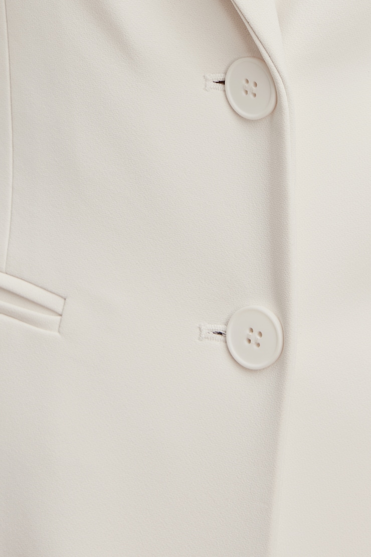 Lara Cinched Crepe Blazer Calming Off White large