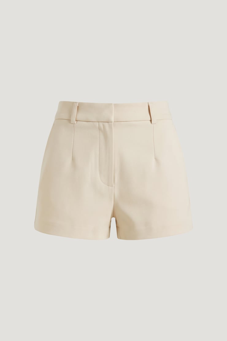 Fitted High Rise Shorts Rainy Day Beige large