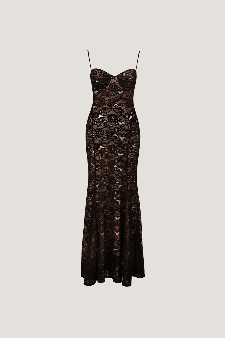 Robe maxi recouverte de dentelle Monet
