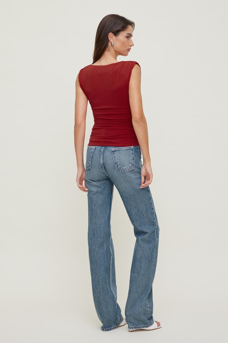 Sculpt Plunge Tank Top Savvy Red large