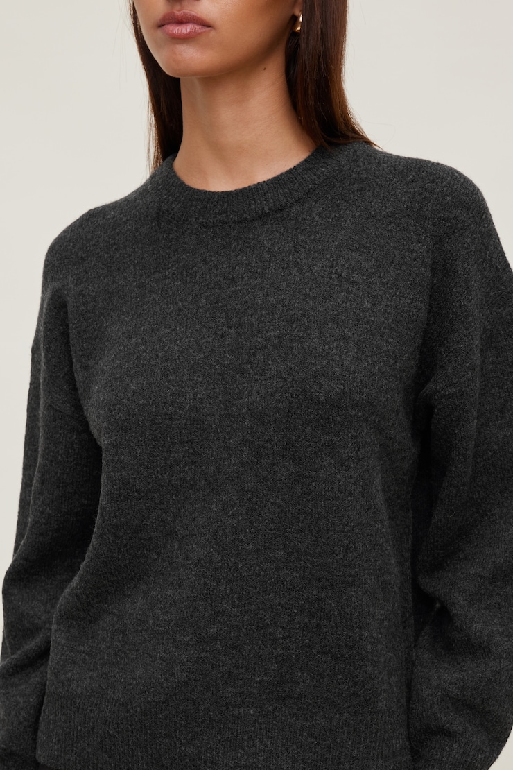 Rory Oversized Sweater Charcoal Grey Melange large