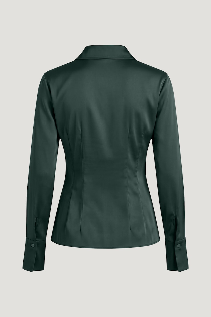Kyra Satin Shirt Darkest Spruce Green large