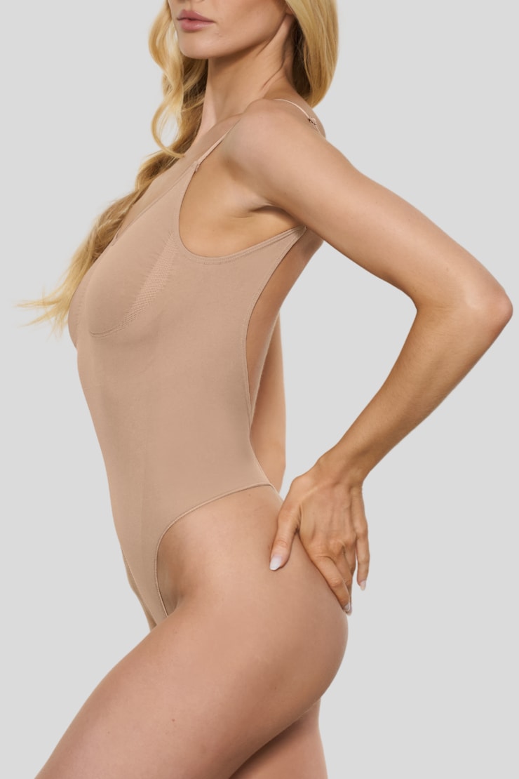 BOOMBA | Backless Sculpt Bodysuit Beige large