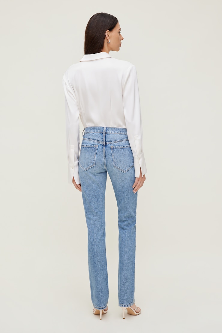 Mid Rise Slim Cigarette Leg Jeans Medium Light Indigo / Miles Away large