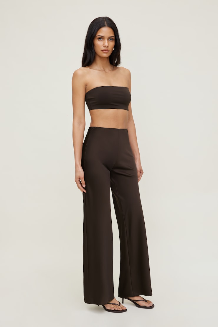 Soutien-gorge bandeau sculptant Brun café large