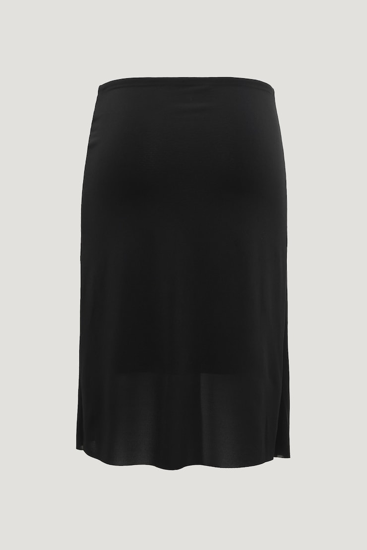 Asymmetric Draped Midi Skirt Jet Black large