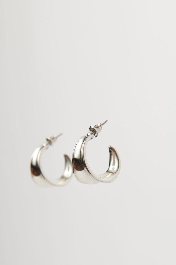 Anneaux d’oreilles concaves Argent large