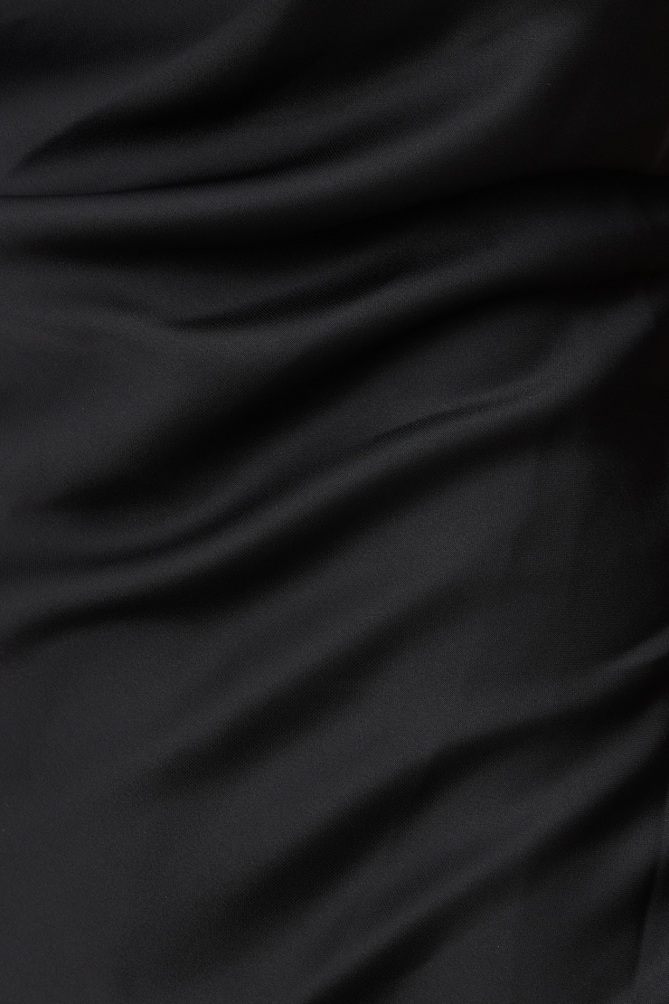 Bustier Satin Maxi Dress Jet Black large