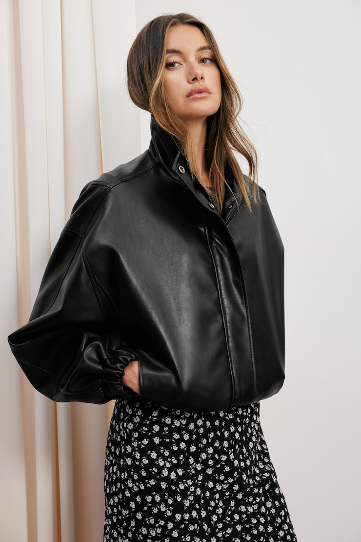 Blouson aviateur en faux cuir Brynn