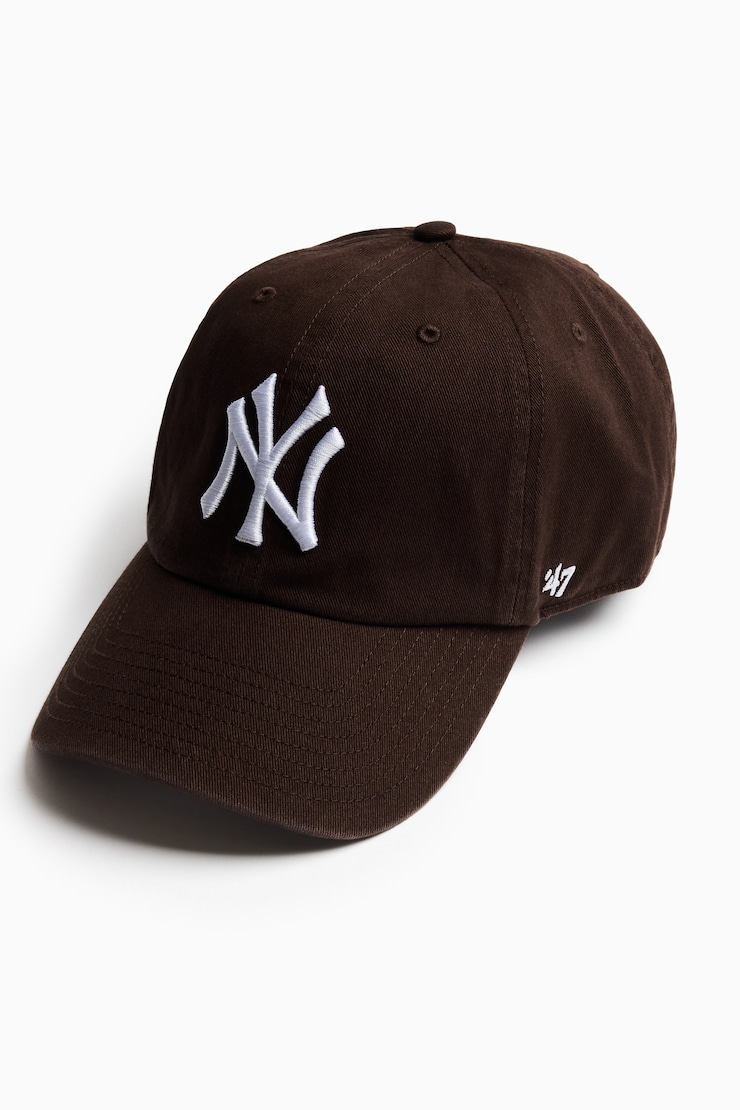 47 BRAND Clean Up Cap  - NY, Chocolate Mousse Brown/White, large