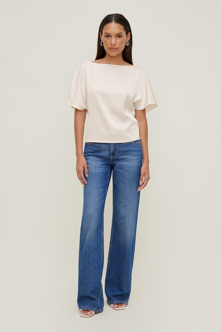 Farra Satin Blouse Sea Salt Cream large