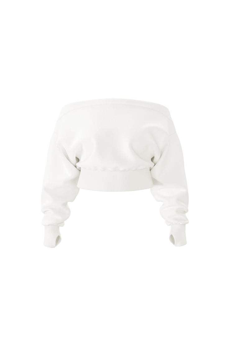 トップス dichhenderson offshoulder sweat SoftTerry™ Rib Off Shoulder Sweater White | Garage