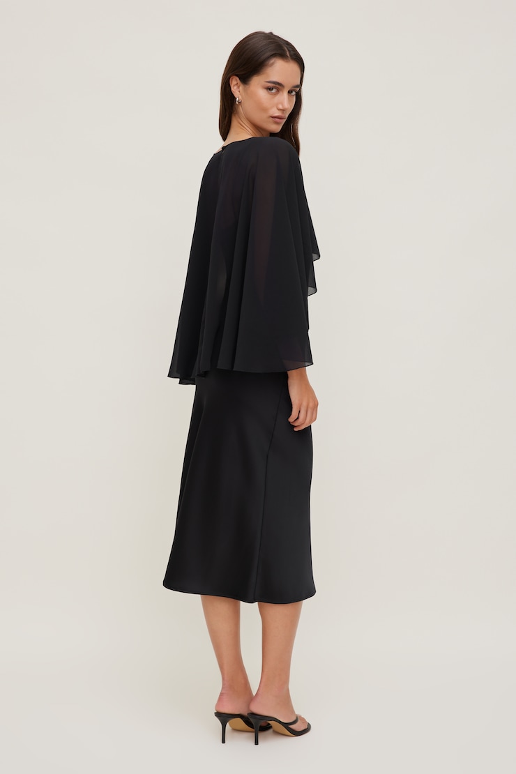 Sheer Short Cape Jet Black large