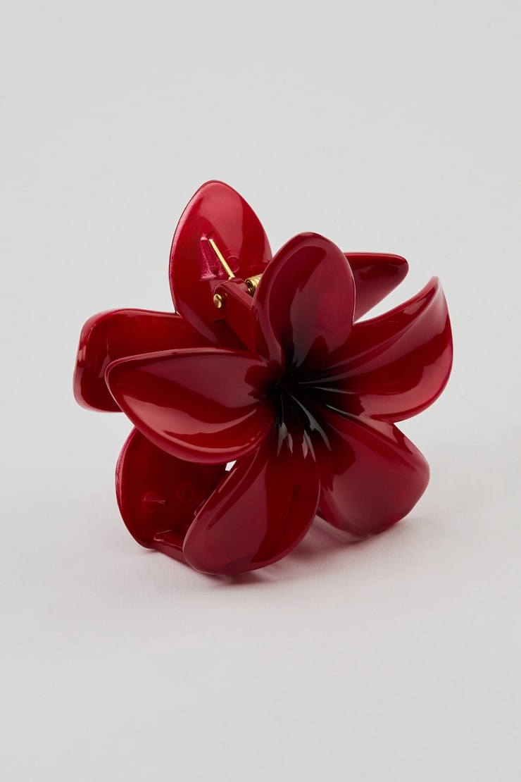 Flower Hair Claw, Jester Red, large
