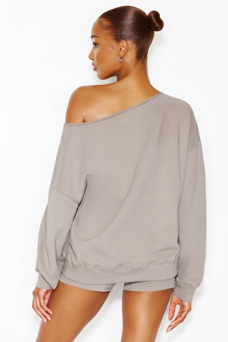 SoftTerry™ Off Shoulder Sweatshirt, Satellite Beige, large