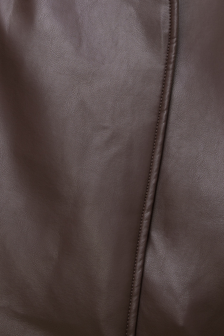 Wrap Faux Leather Bomber Jacket