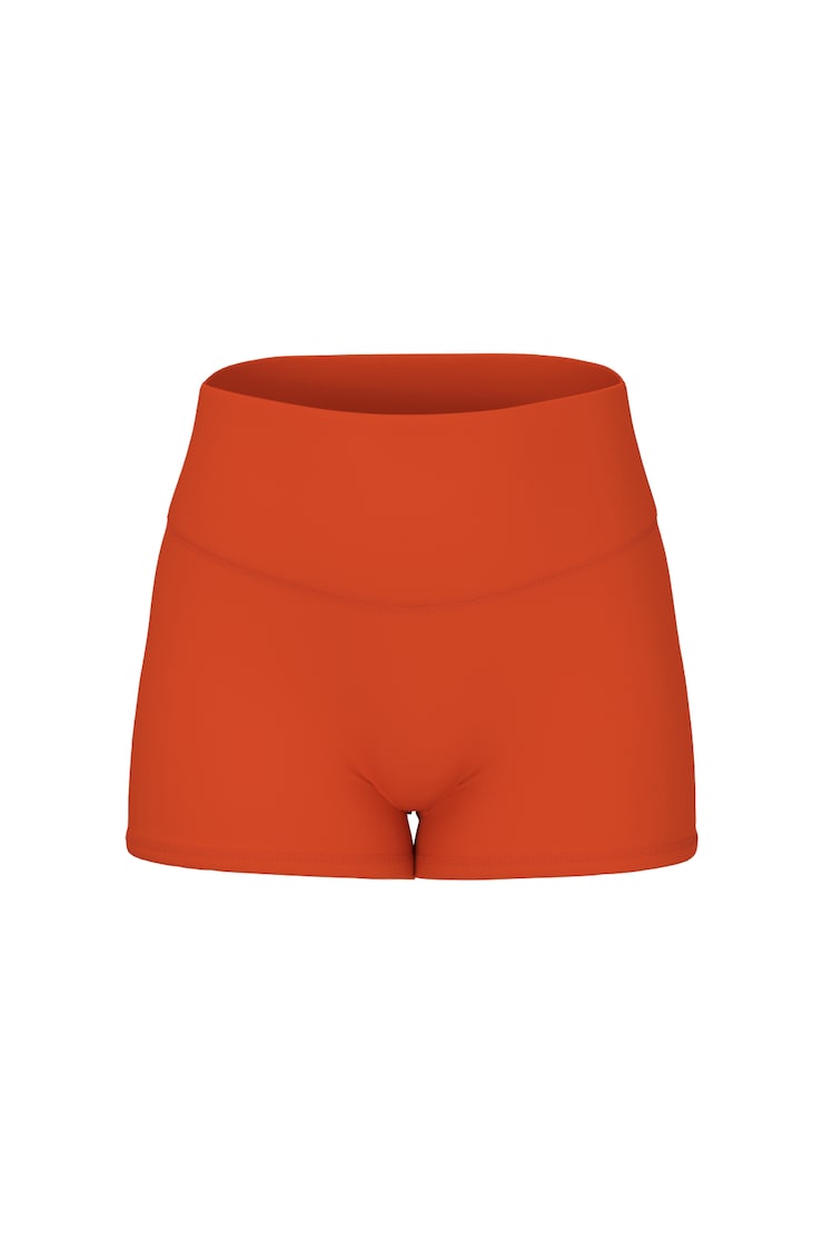 Active Booty Shorts, Spicy Paloma Orange, large