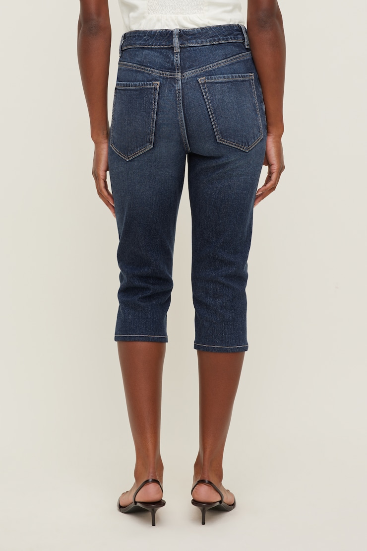 Stretch High Rise Slim Capri Jeans