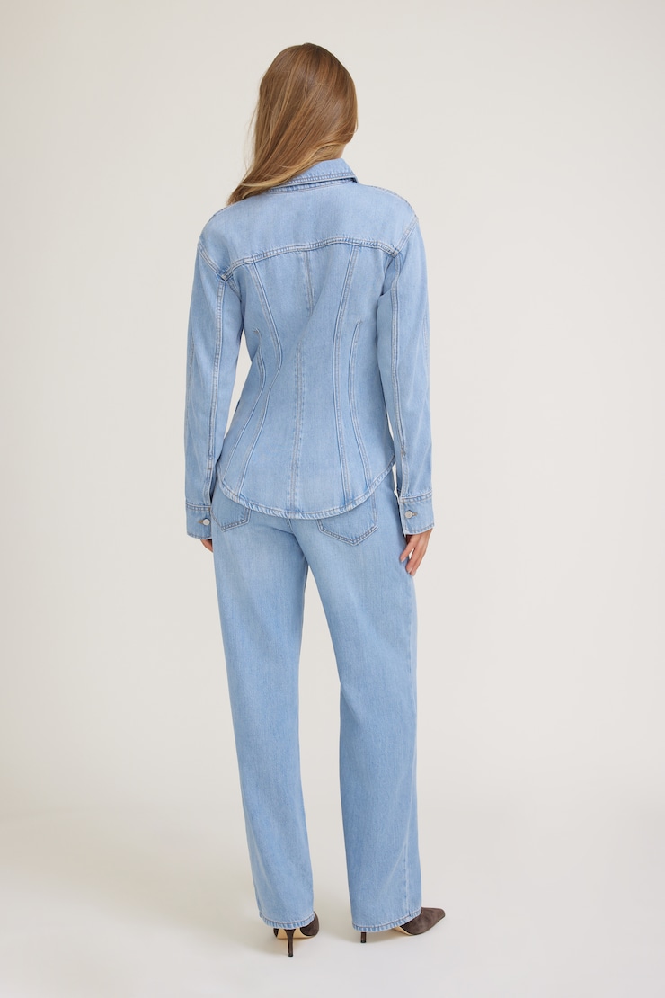 Cinched Tencel™ Denim Shirt Medium Indigo / Palma Blue large