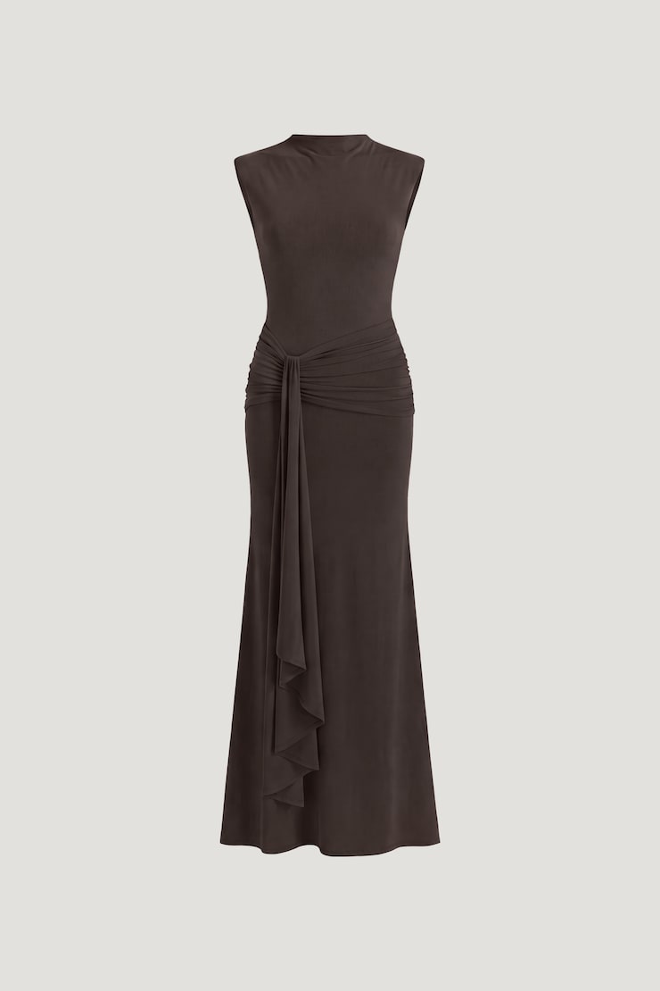 Talia Sculpt Maxi Dress Java Brown large