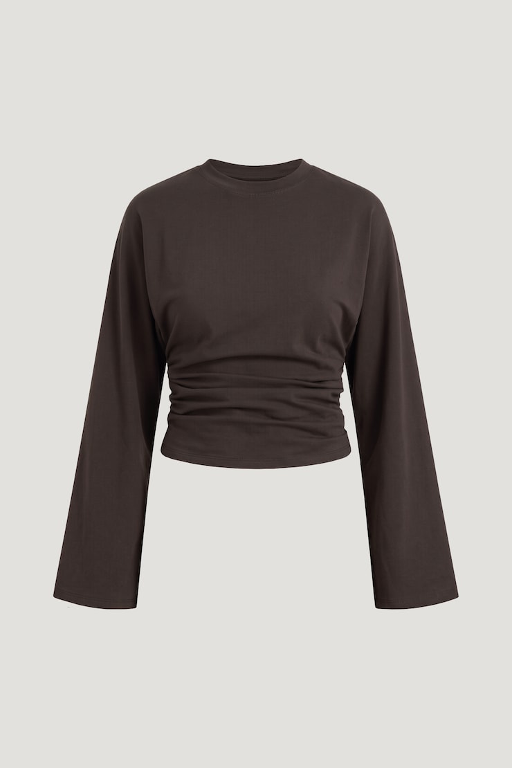 Andrea Long Sleeve T Shirt Java Brown large