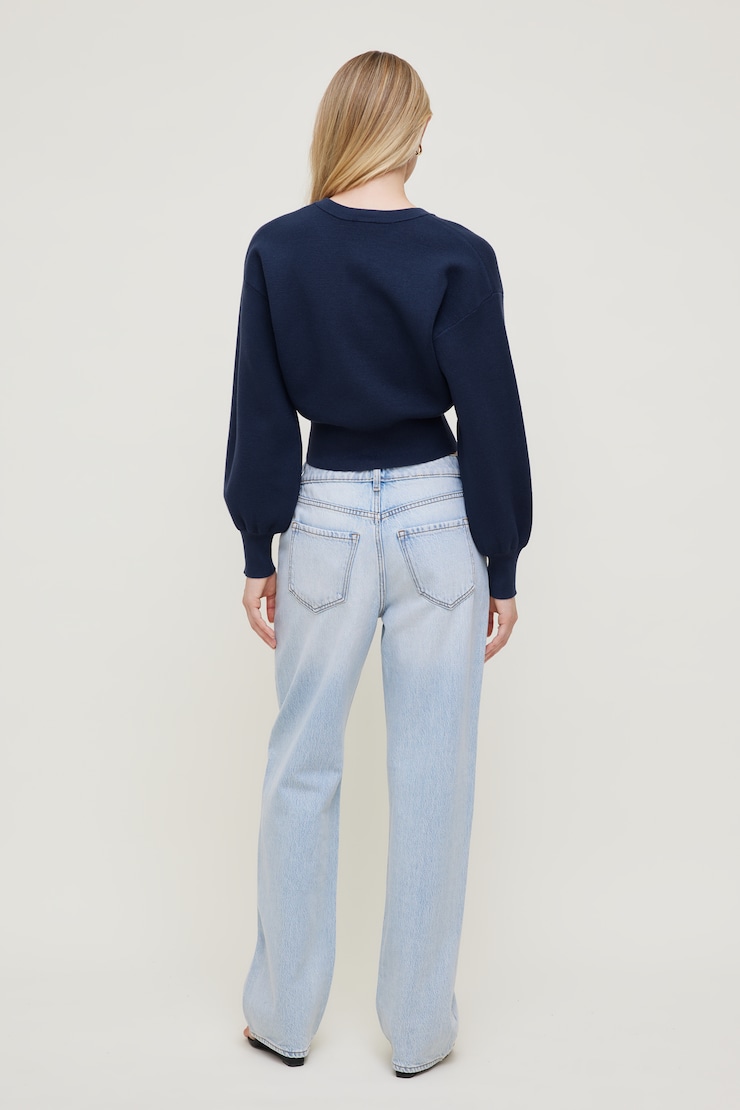 Balloon Sleeve Cardigan Blue | Dynamite