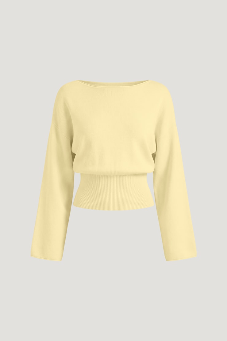 Suri Cinched Sweater Pale Yellow large