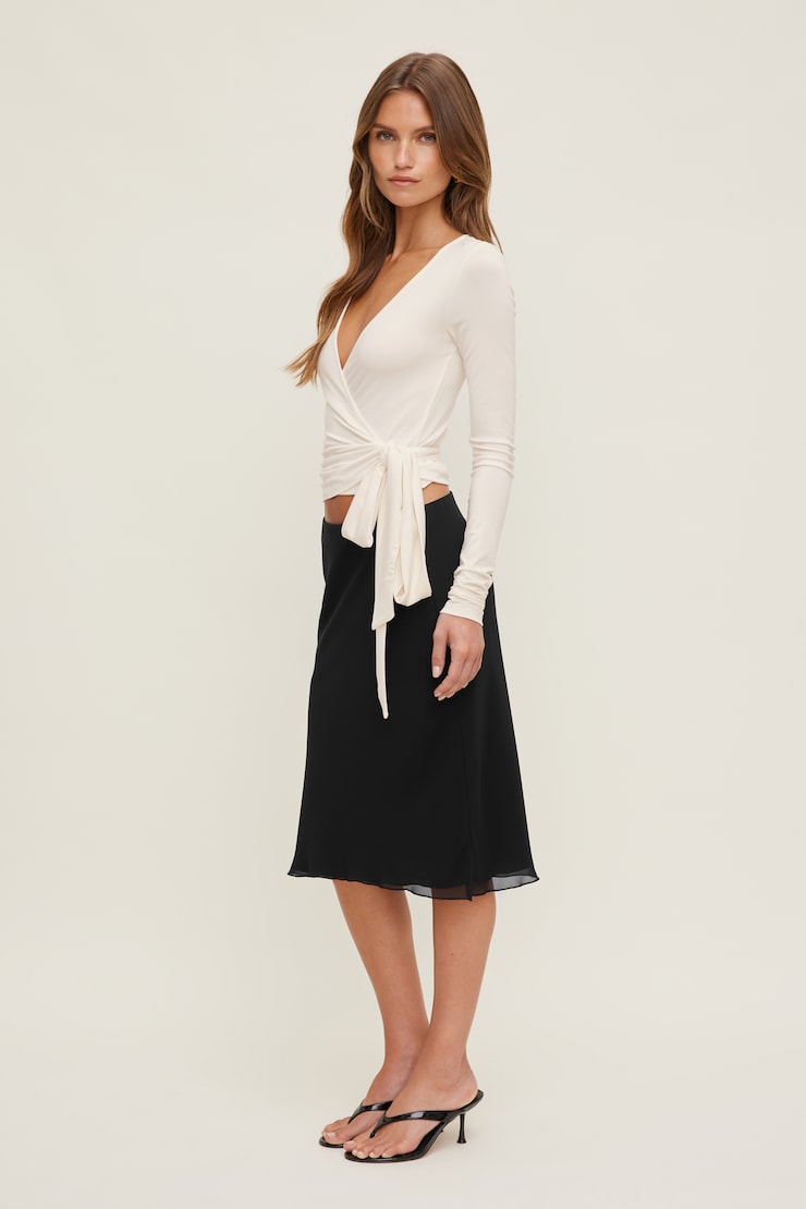 Wrap Long Sleeve Top Sea Salt Cream large