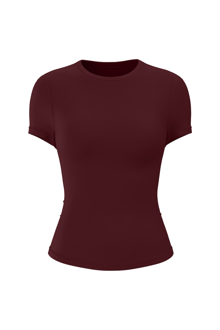 Baretouch Crewneck T-Shirt, Burgundy Bite, large