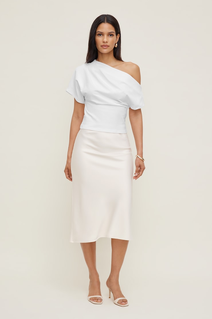 Alexa Cotton Spandex T Shirt Bright White large