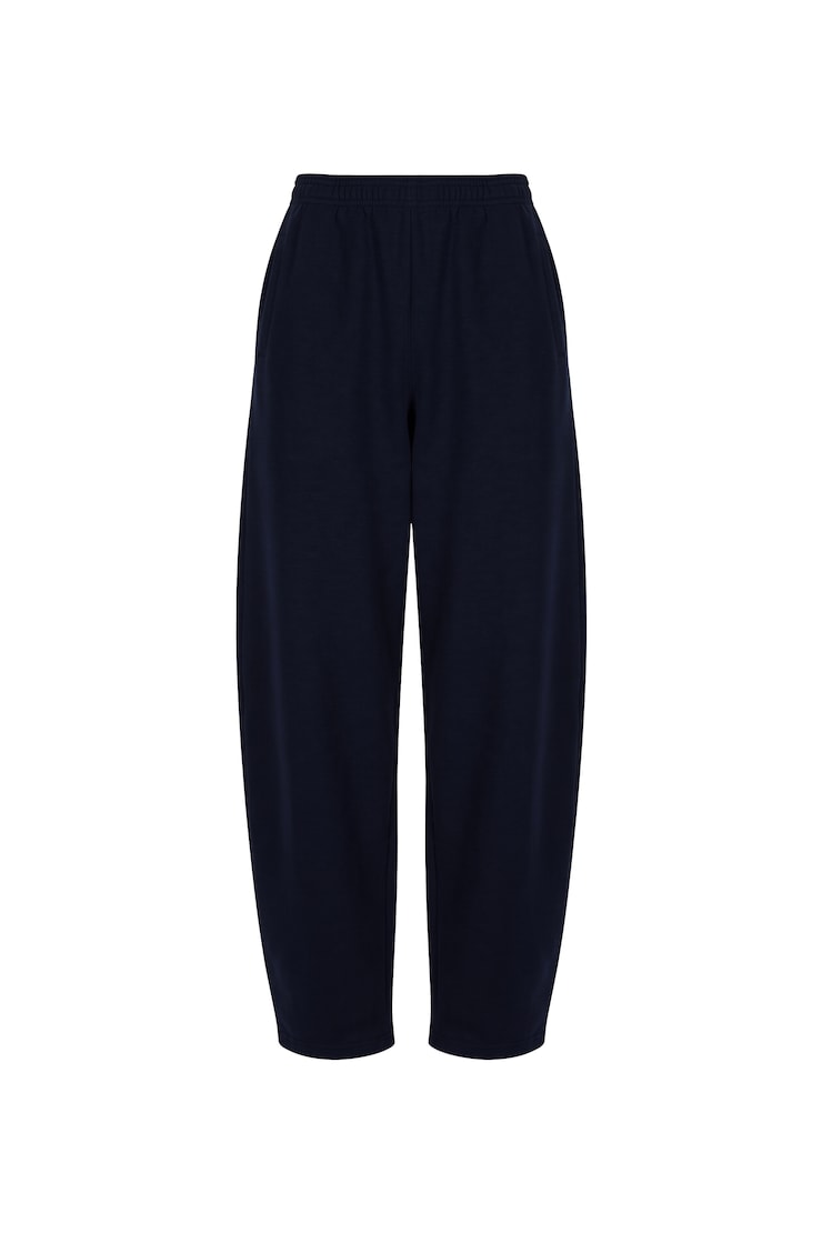 UltraFleece Barrel Leg Sweatpants, Naughty Navy Blue with Logo Art, large