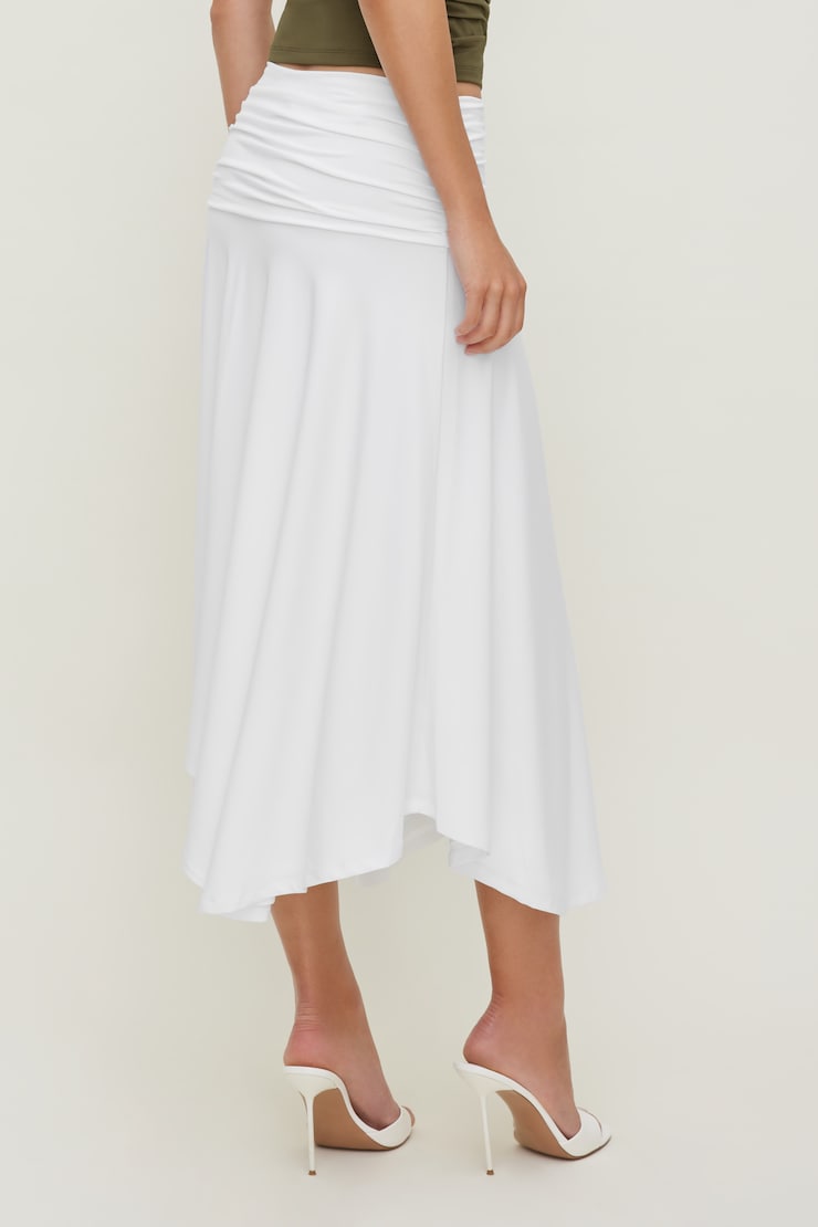Sculpt Asymmetric Midi Skirt Bright White large