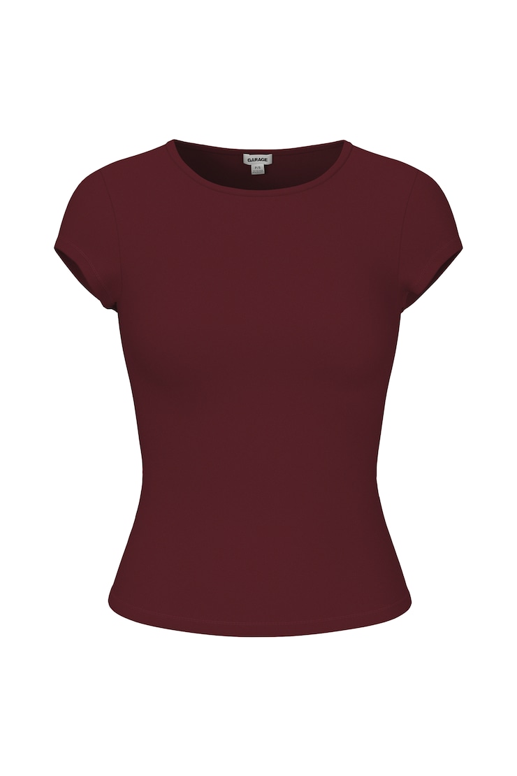 Sleek Crewneck T-Shirt, Burgundy Bite, large