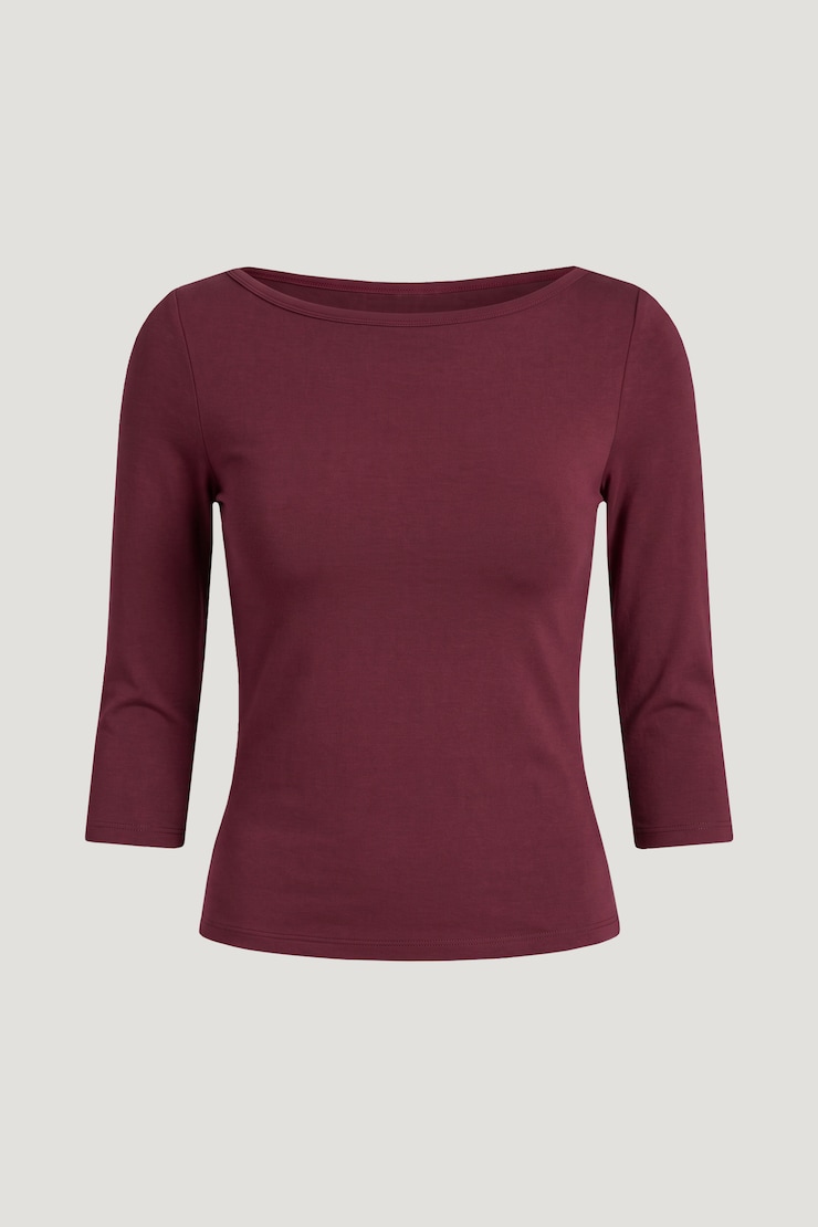 Maude Cotton Spandex T Shirt Maroon Banner large