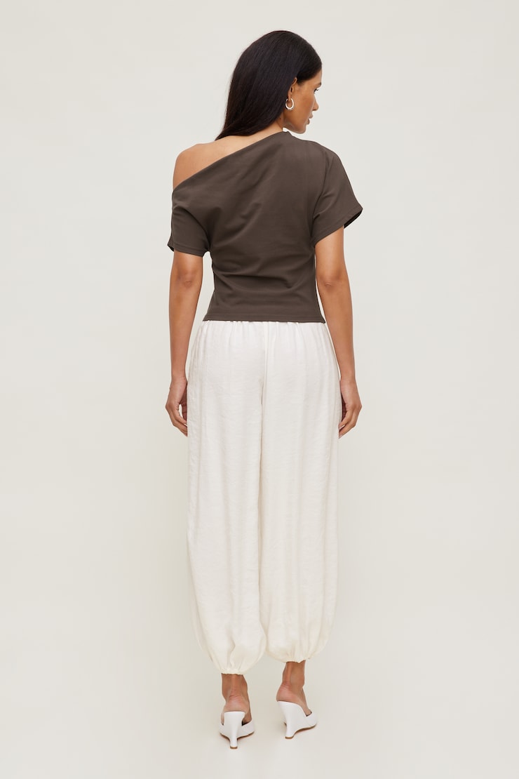 Alexa Cotton Spandex T Shirt Light Mocha Brown large