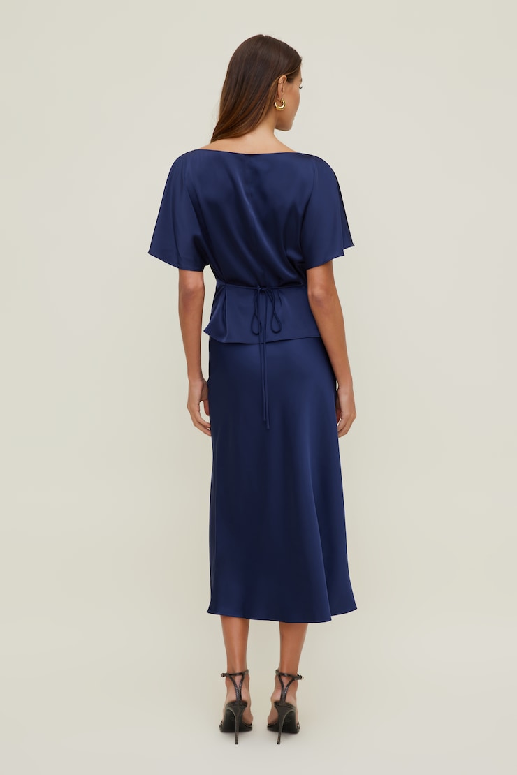 Farra Satin Blouse Ocean Cavern Navy large