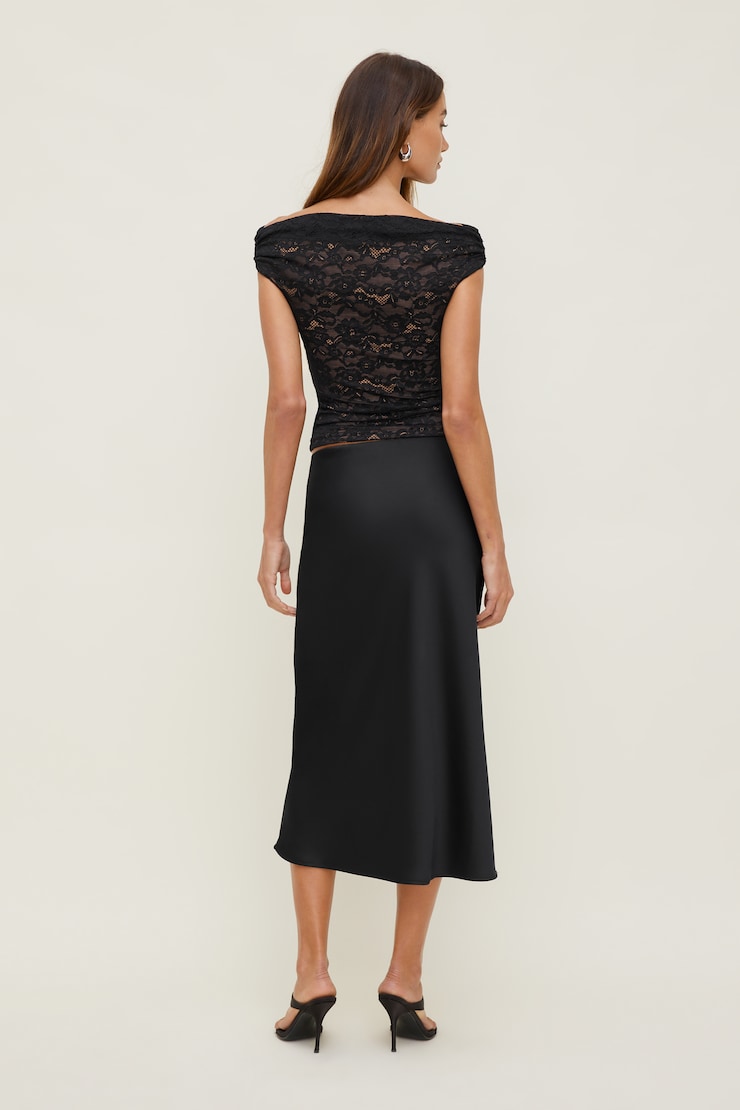 Off Shoulder Lace Top Jet Black large