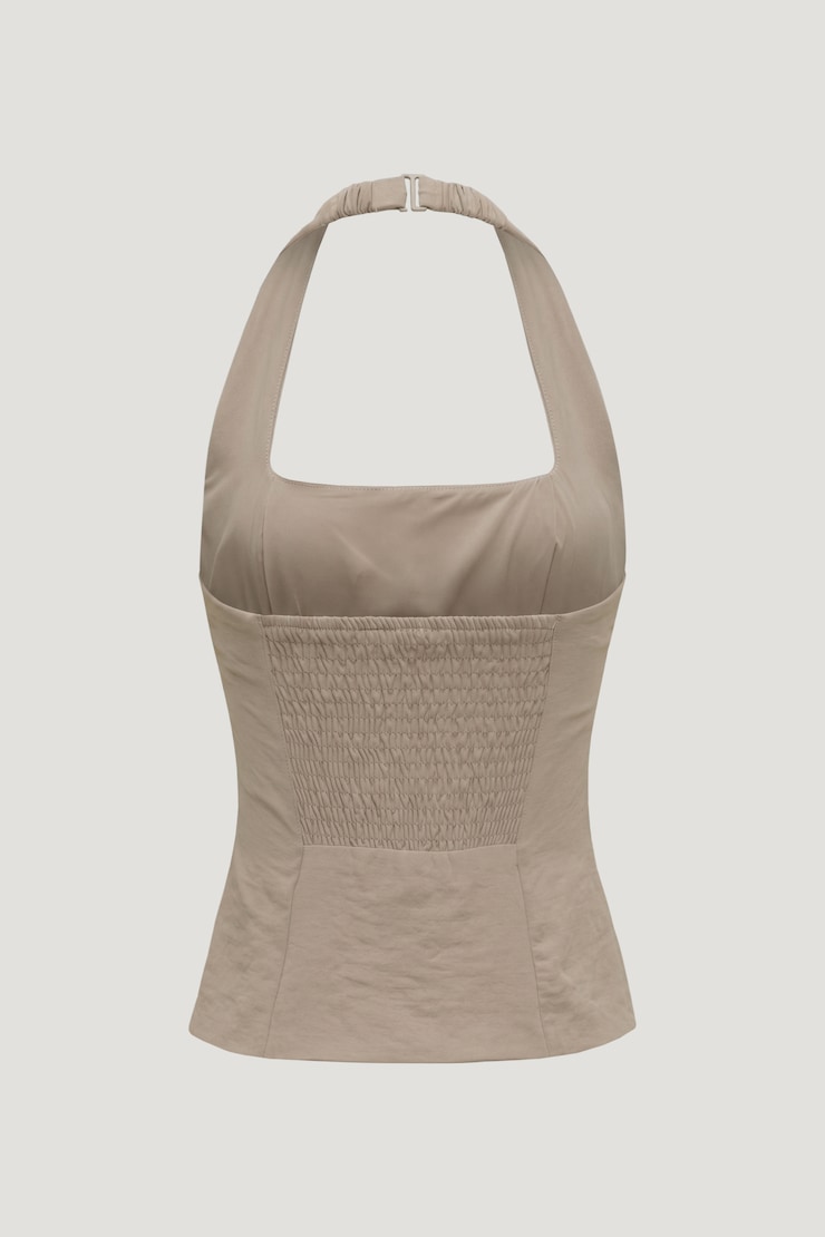 Airflow Halter Top Pebblestone Grey large
