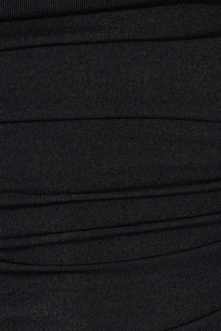 T-shirt asymétrique lisse, Noir encre, large