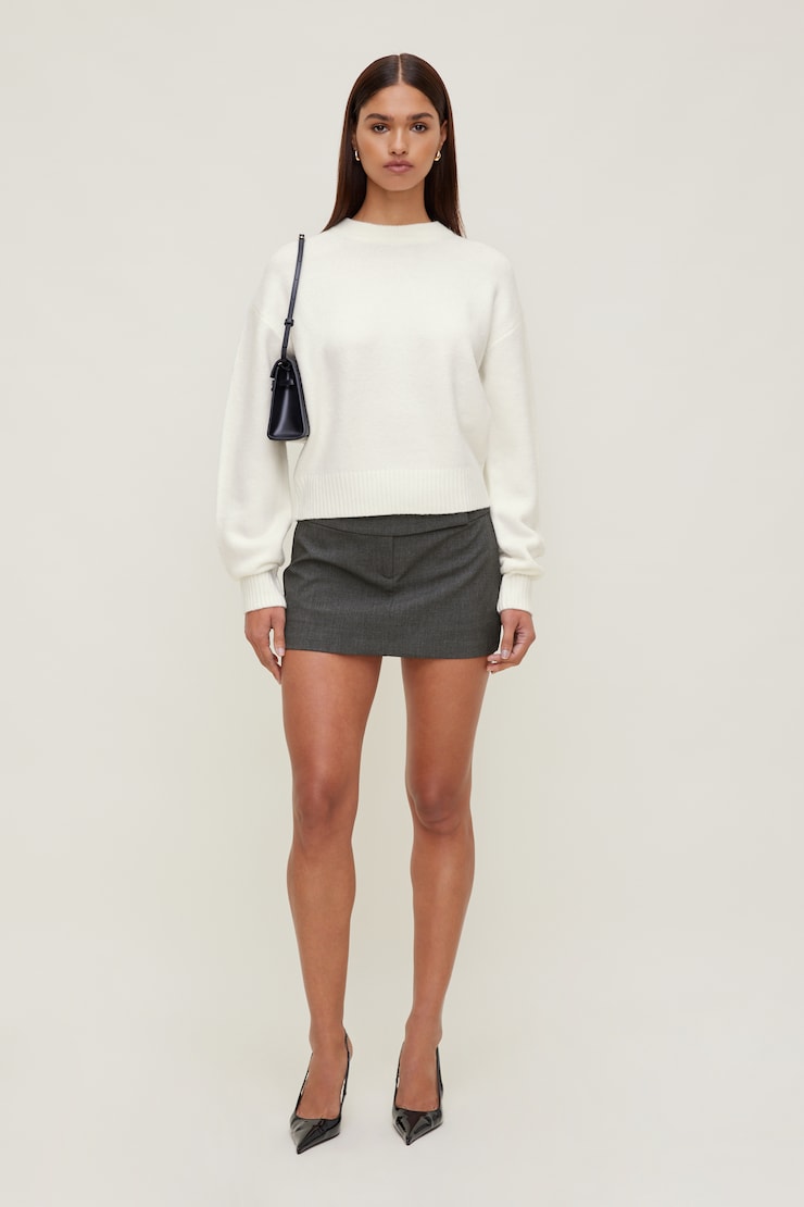 Shrunken Crewneck Sweater Snow White large