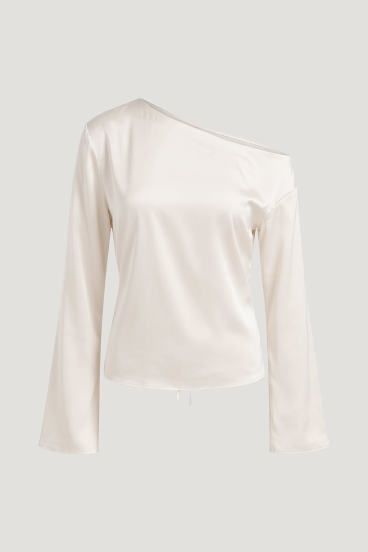 Alexa Satin Blouse Sea Salt Cream large