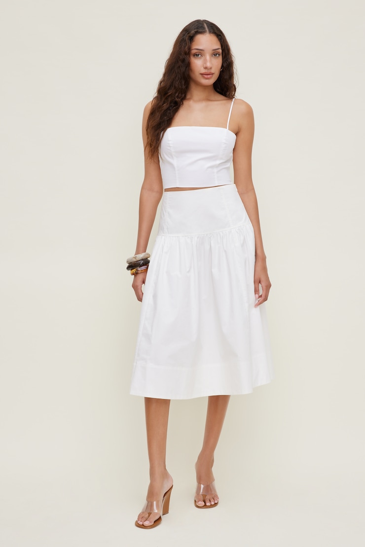 Cropped Poplin Tank Top Bright White large