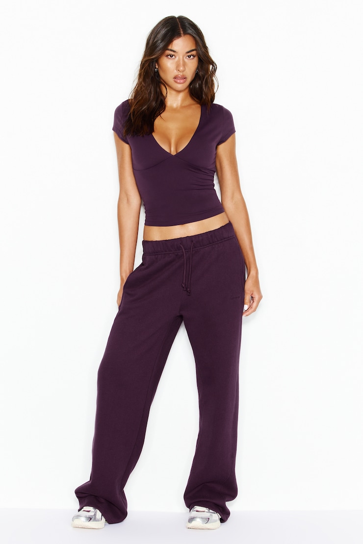 UltraFleece Straight Leg Sweatpants, Wild Berry Maroon, large