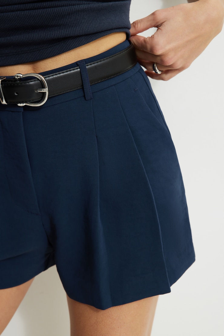 Short volumineux fluide Veston bleu marine large