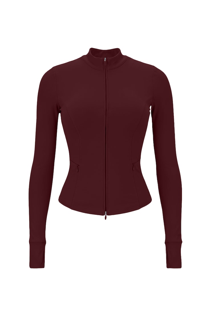 Active Zip Up Jacket, Burgundy Bite, large