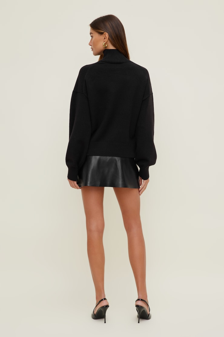 Stand Collar Sweater Jet Black large