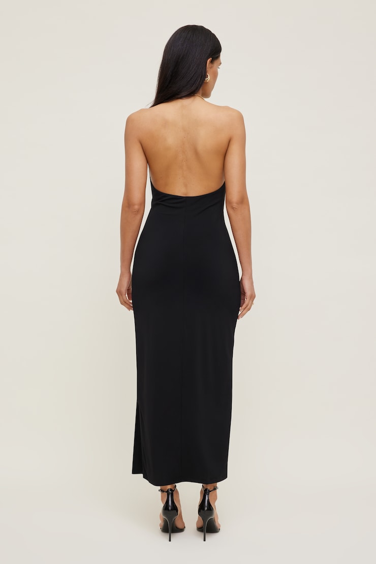 Sculpt Necklace Maxi Dress Jet Black large