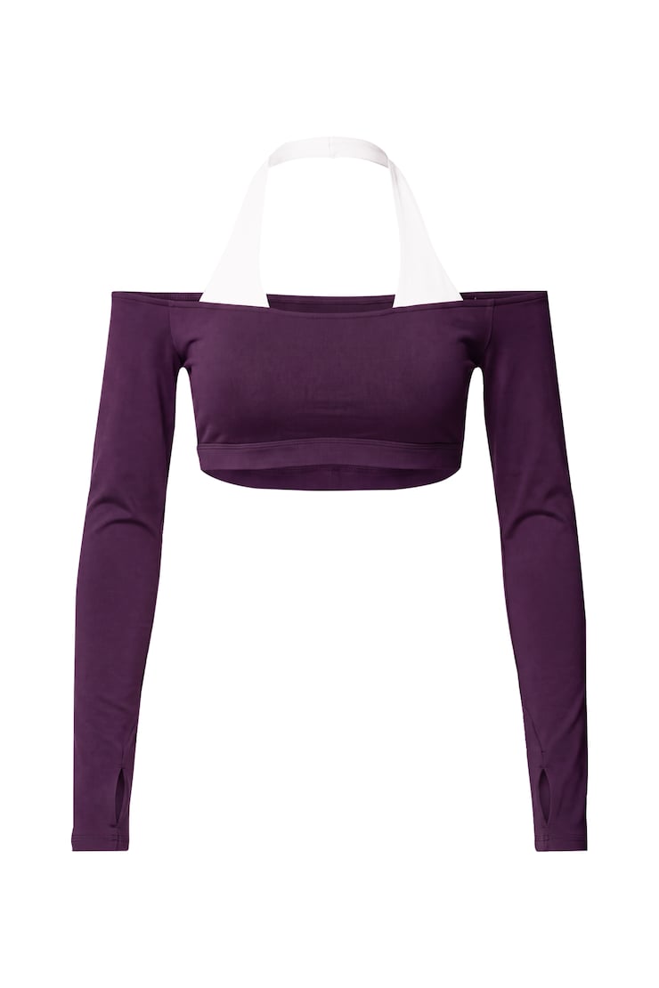 Active Double Layer Micro Top, Wild Berry Maroon/Coconut Whip Beige, large