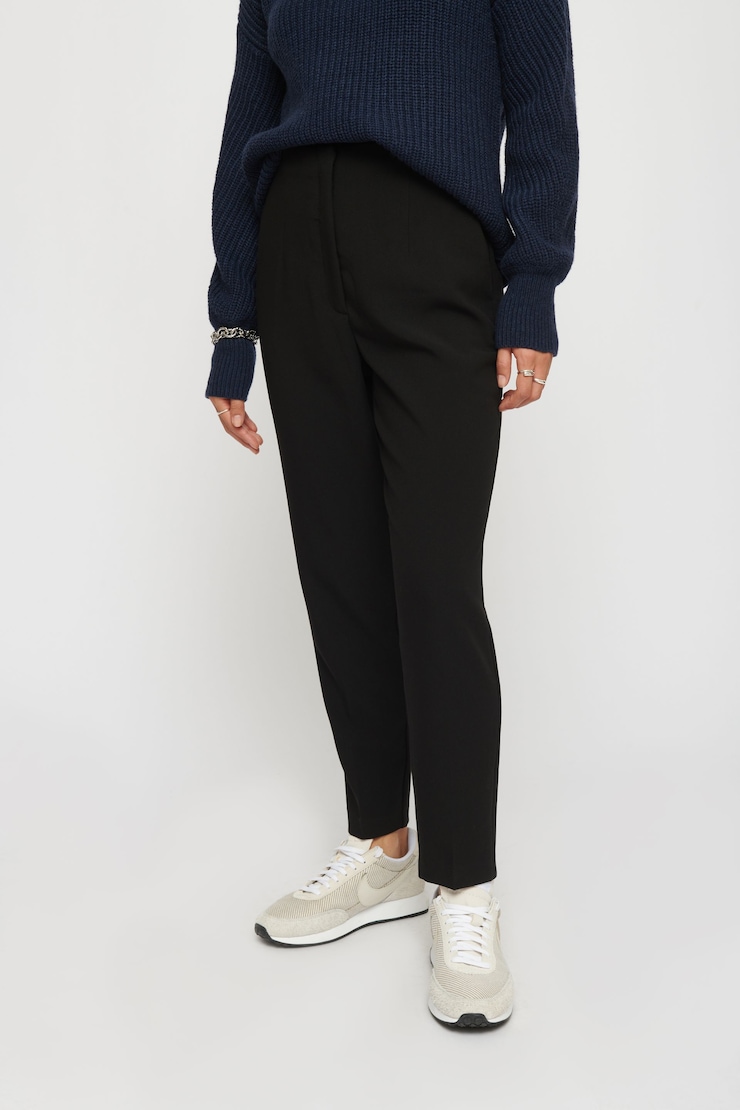 Pantalon Kendall à jambe droite et taille haute Noir encre large